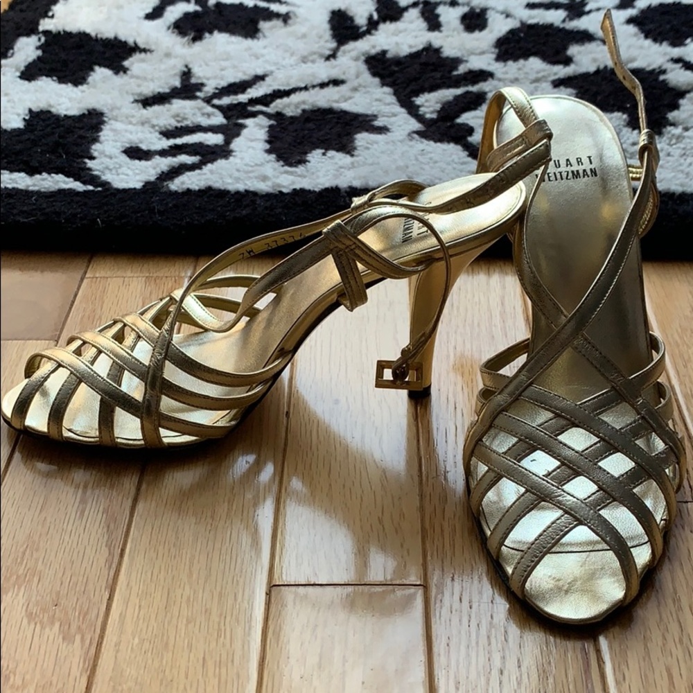 Stuart Weitzman gold sandals size 38